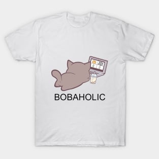 Quarantine With A Bobaholic Kitty! T-Shirt